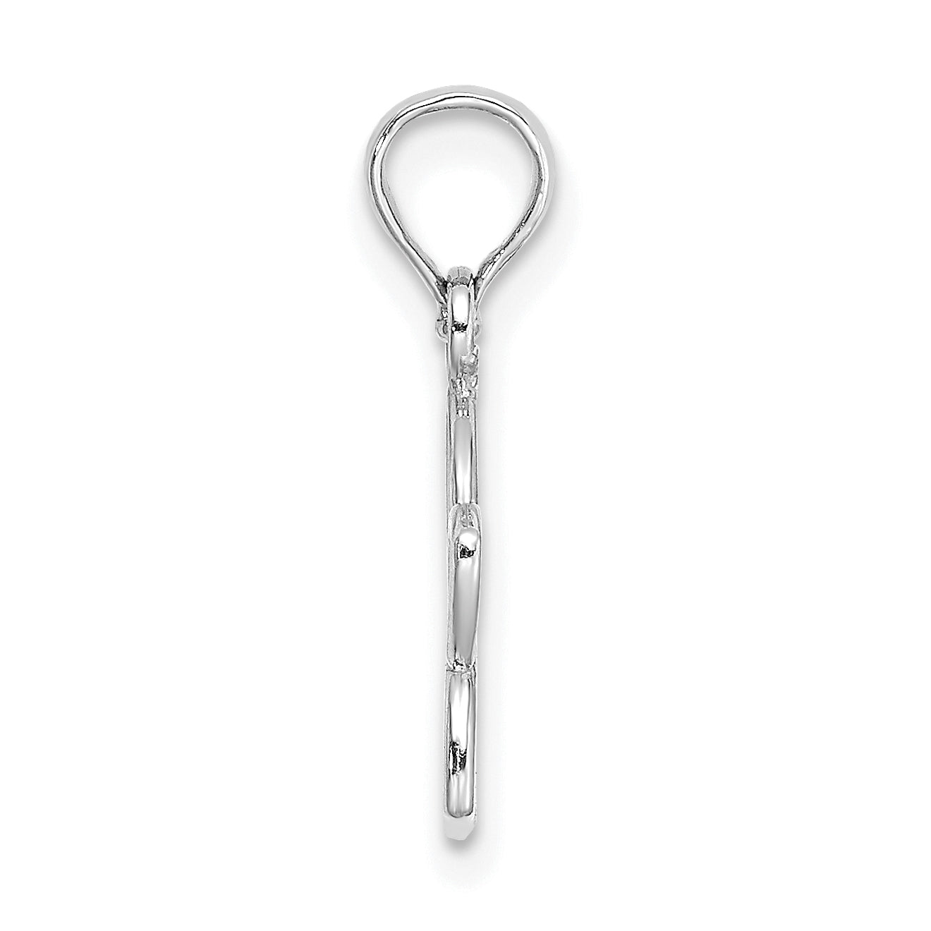 14K White Gold Cut Out Flower Charm
