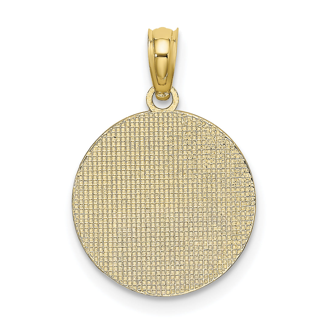 14K Textured Communion Cup on Round Disc Charm