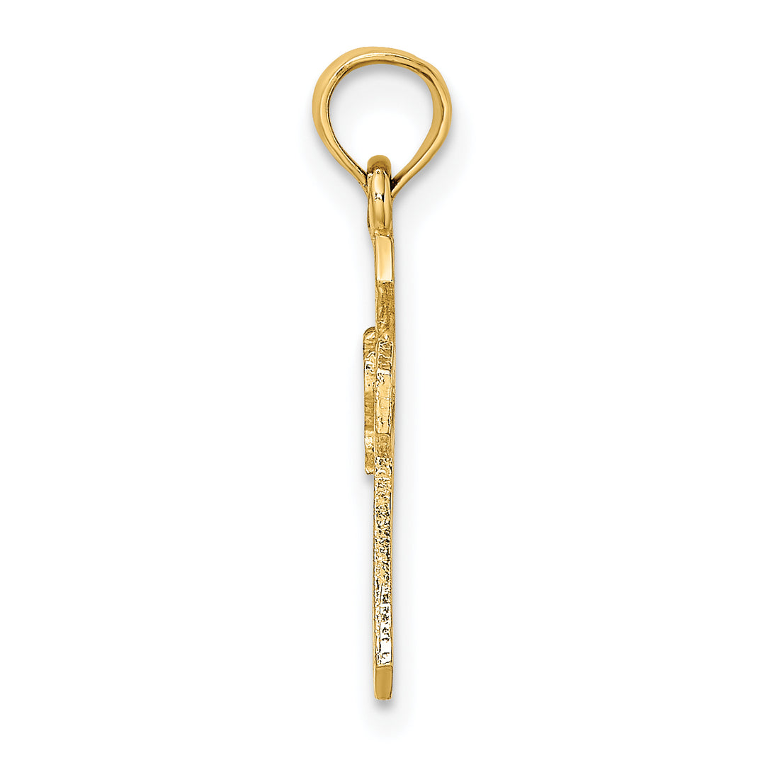 14K Cut-Out Cross w/ Dove Charm