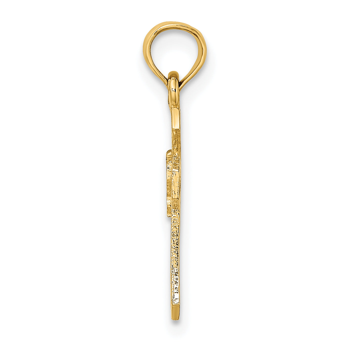 14K Cut-Out Cross w/ Dove Charm