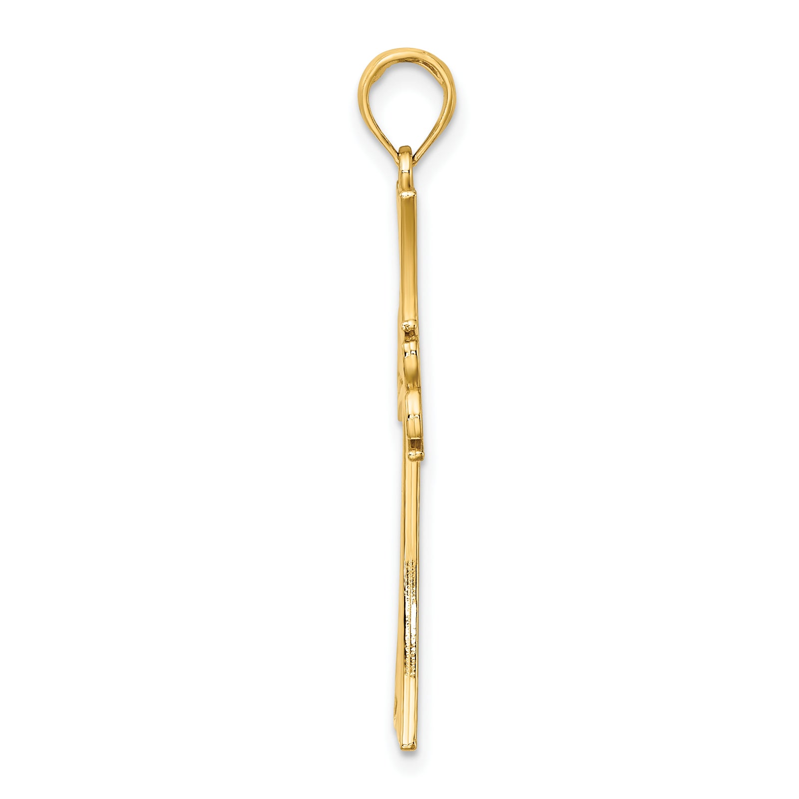 14K Polished Celtic Knot Cross Charm