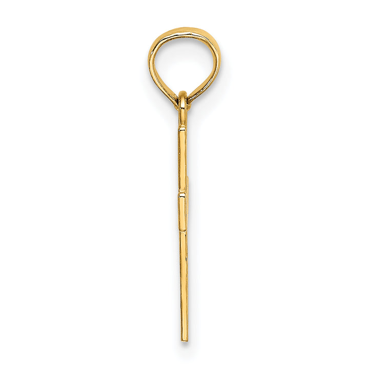 14K Small Textured Cross Charm