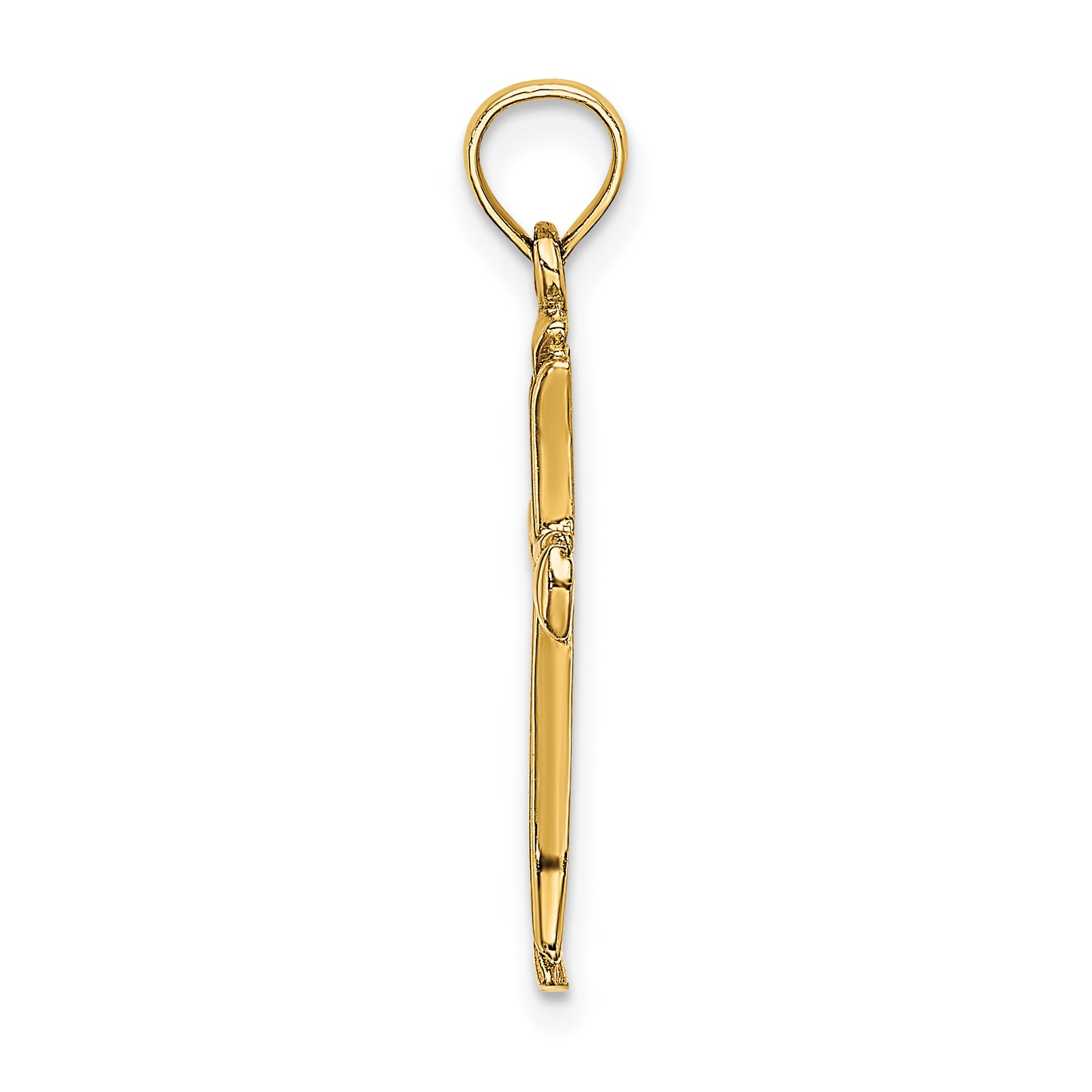 14K Polished Beveled Cut-out Cross Pendant