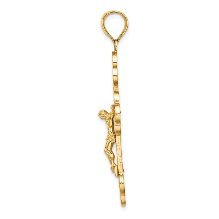 14K Crucifix W/ Budded Tips Charm