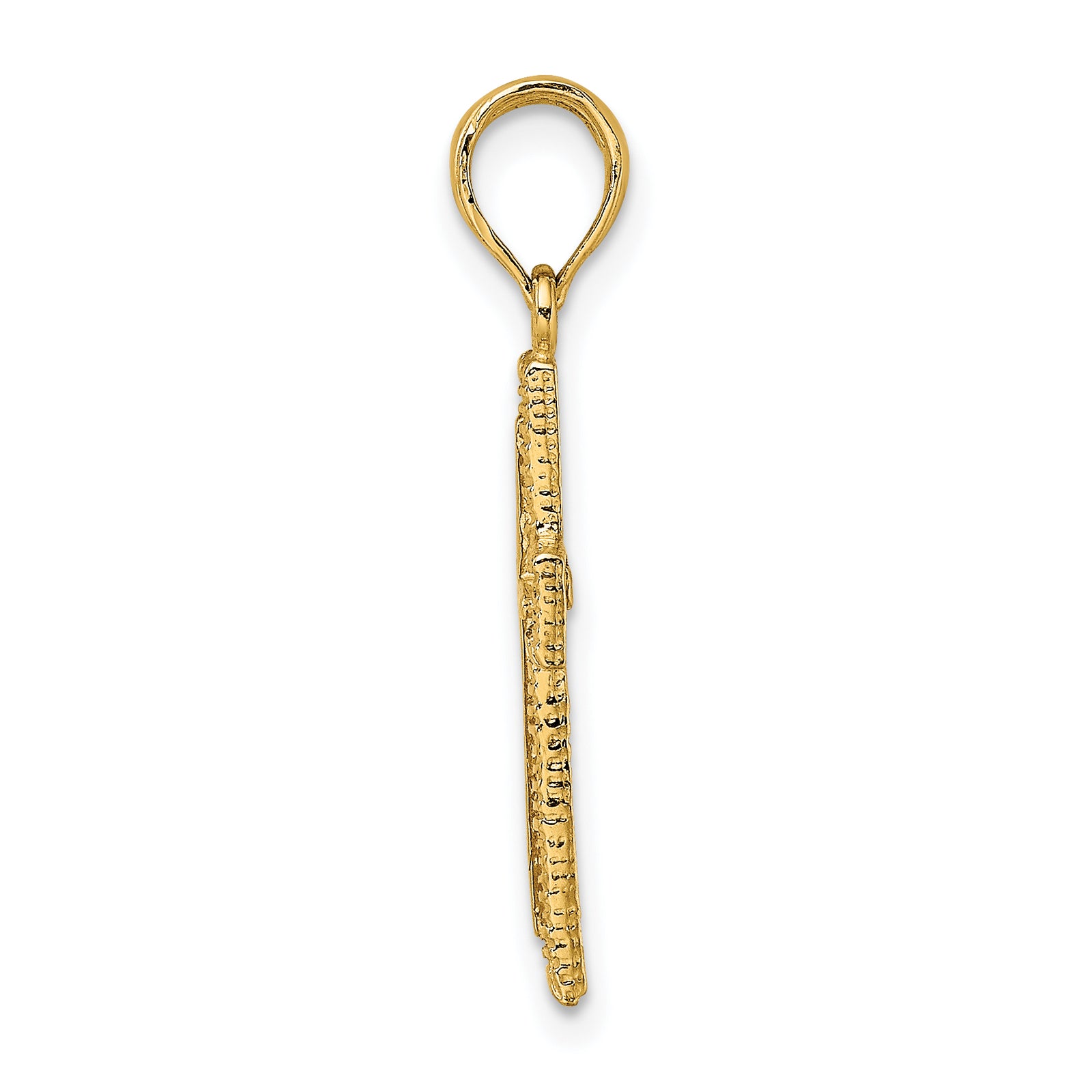14K Cross w/ Textured Border Design Charm