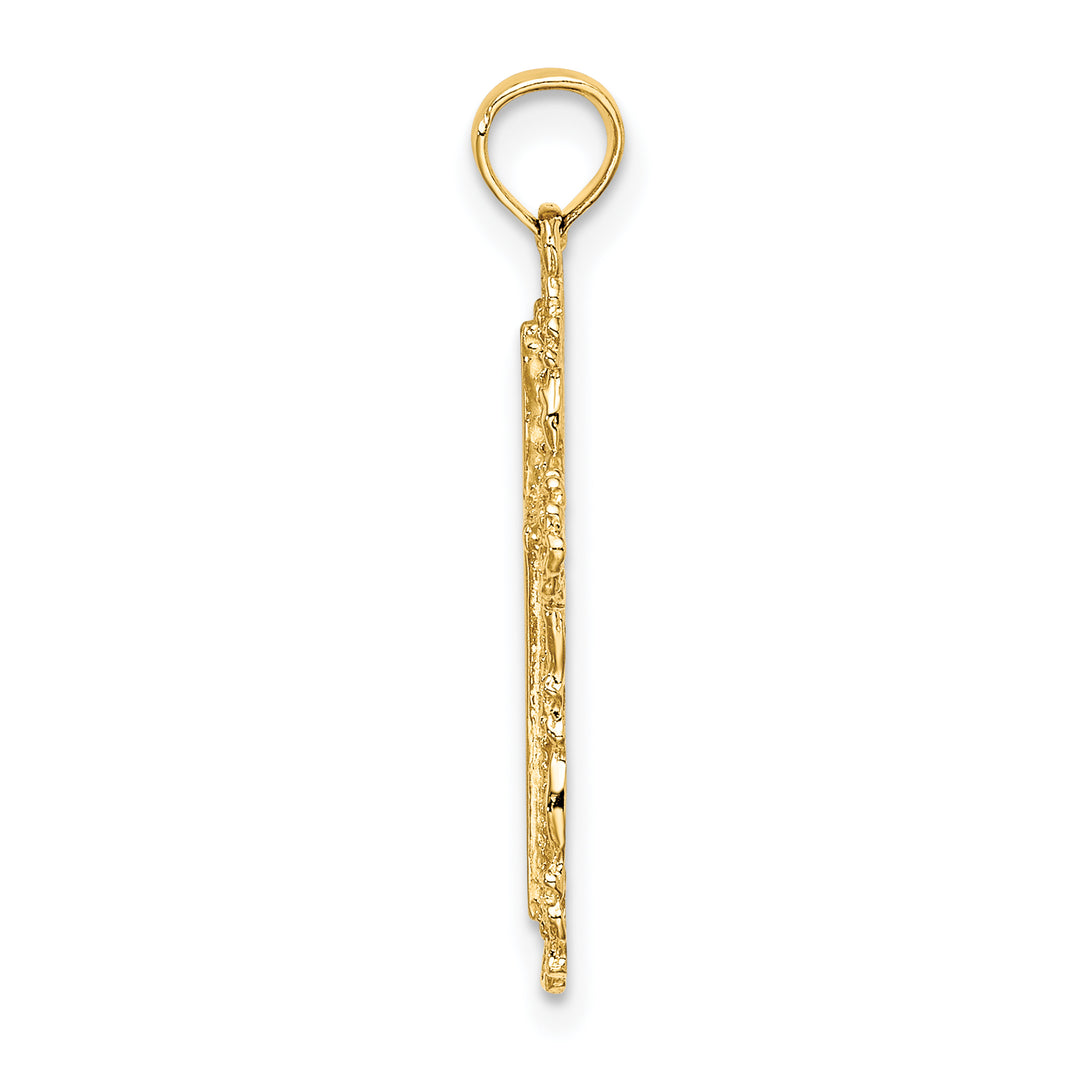 14K Cross w/ Filigree Lace Trim Charm