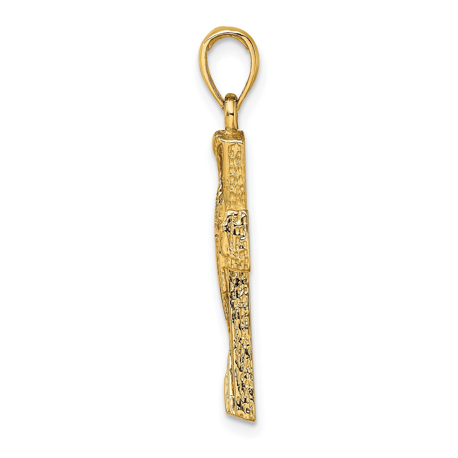14K Polished Cut-Out Design Cross Charm