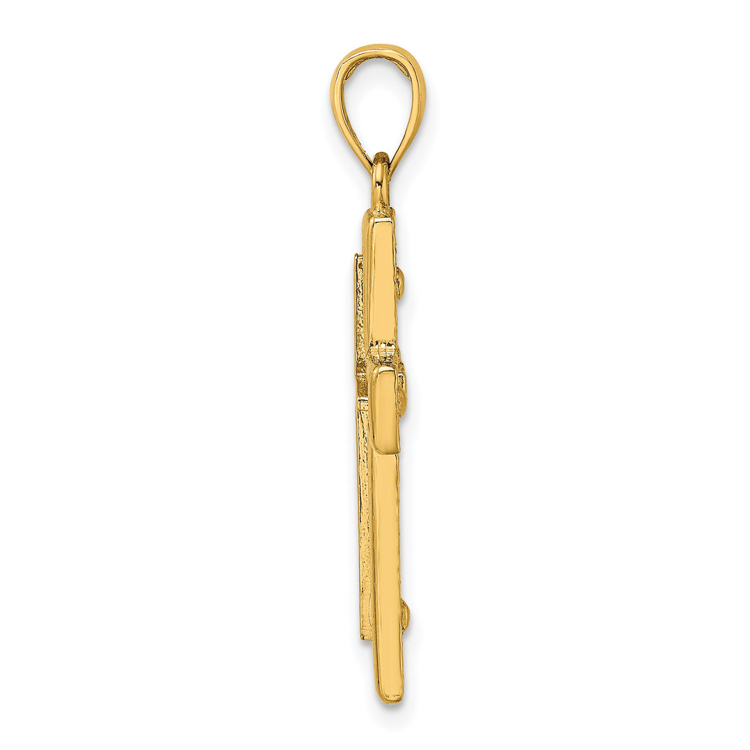 14K 2-D Cross Charm