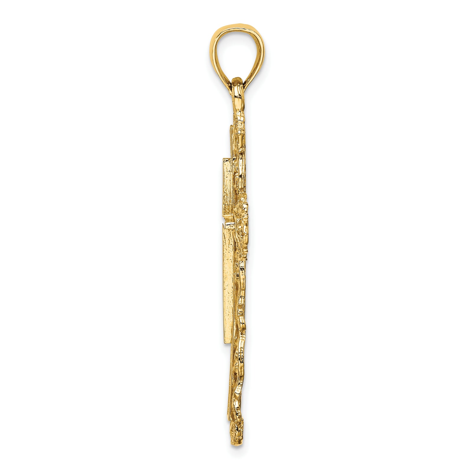 14K Cross W/ Lace Trim Charm