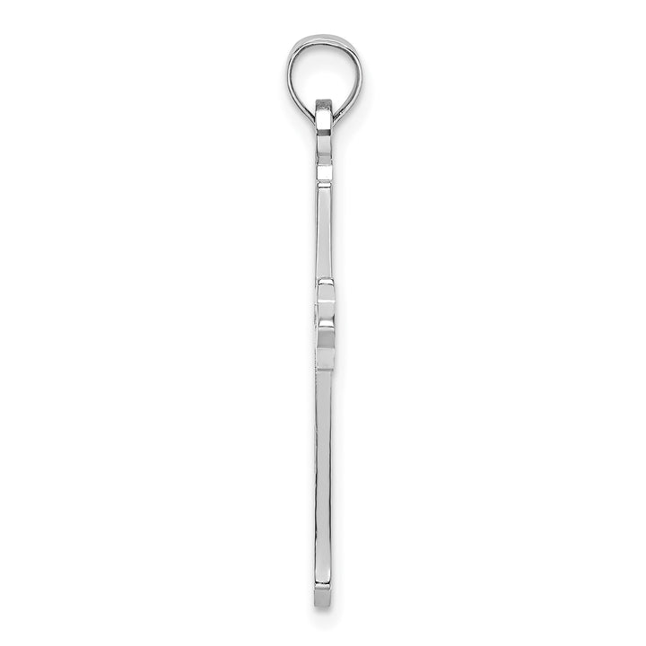 14K White Gold Polished and Cut-Out Cross Charm