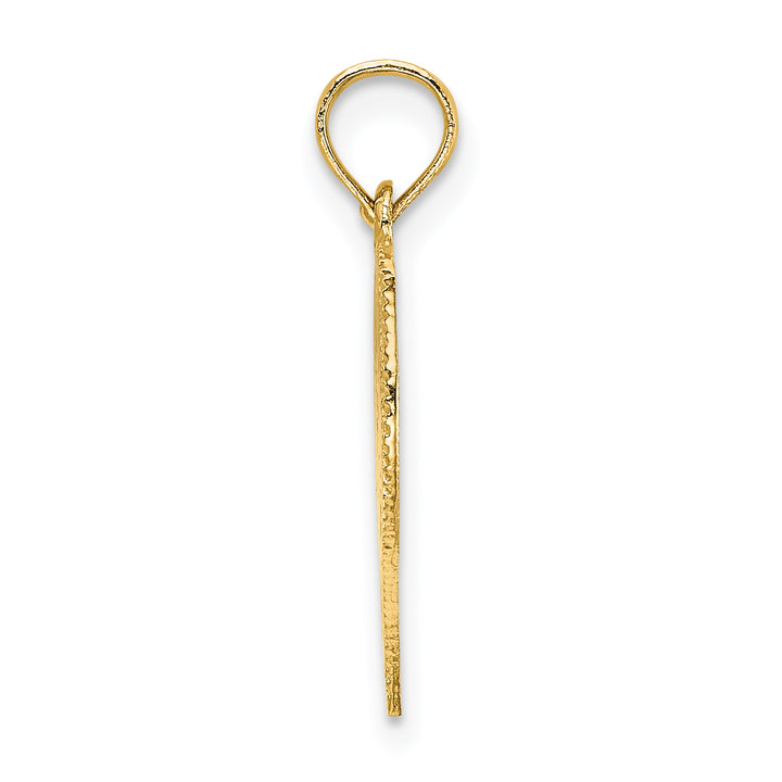 14K Polished Angel In Heart Charm