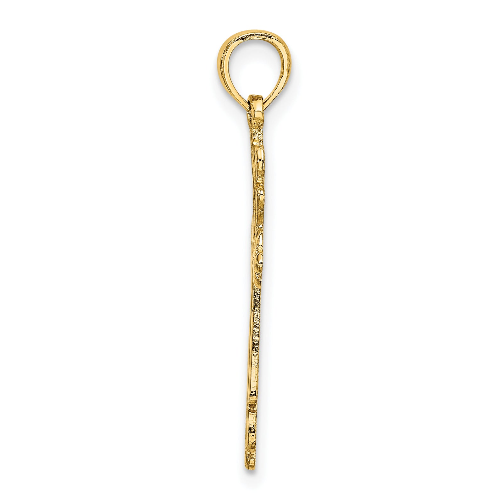 14K Cross Cut-Out w/ Heart Ends Charm