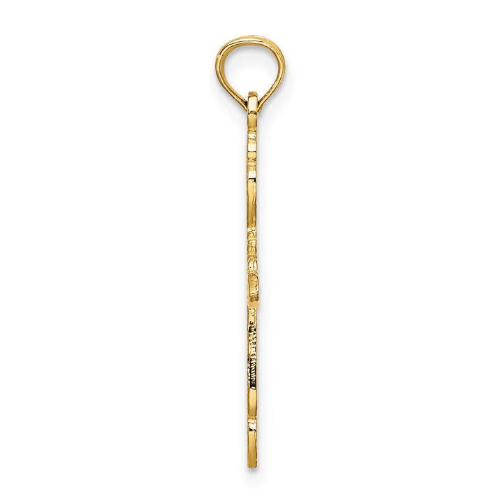 14K Polished and Cut-Out Cross Charm
