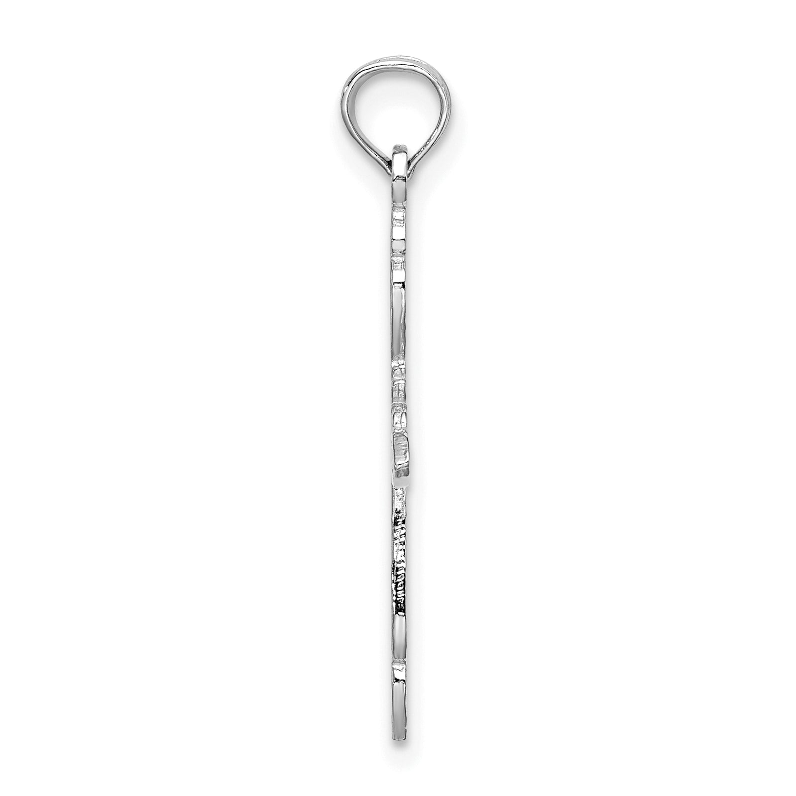 14K White Gold Polished and Cut-Out Cross Charm