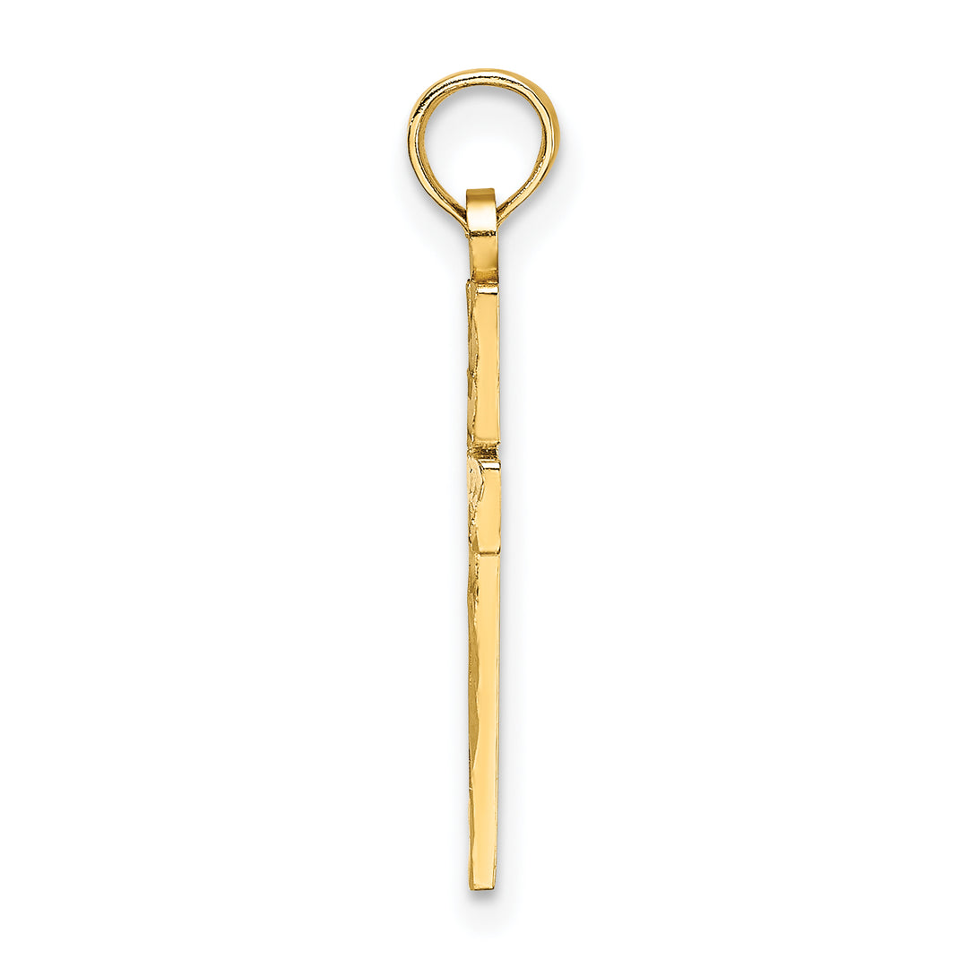 14K D/C Block Cross  Charm