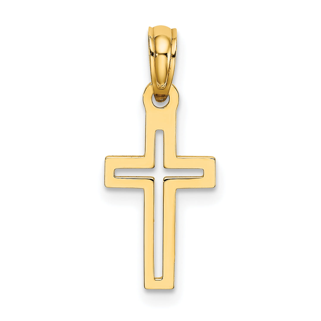 14K D/C Cross Charm