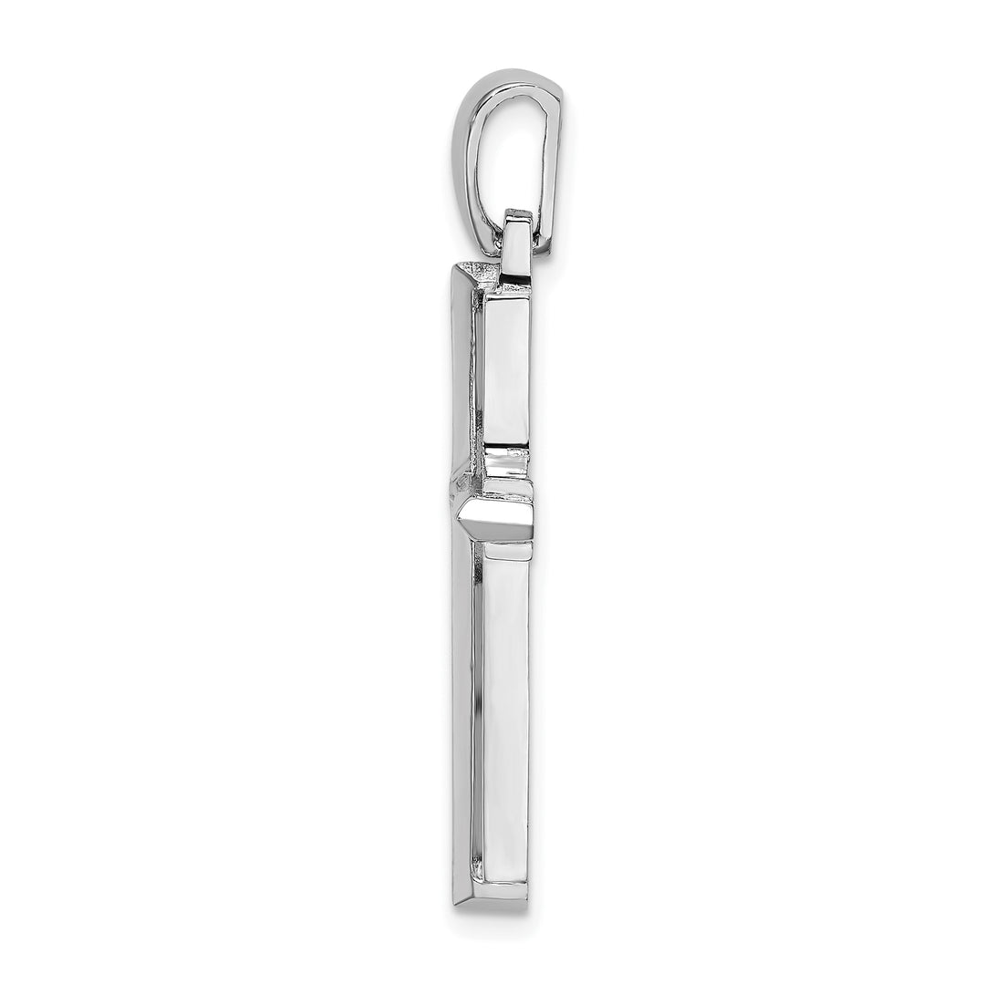 14K White Gold Polished Cross Charm