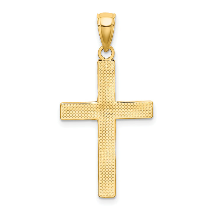 14K Tubular Cross Charm
