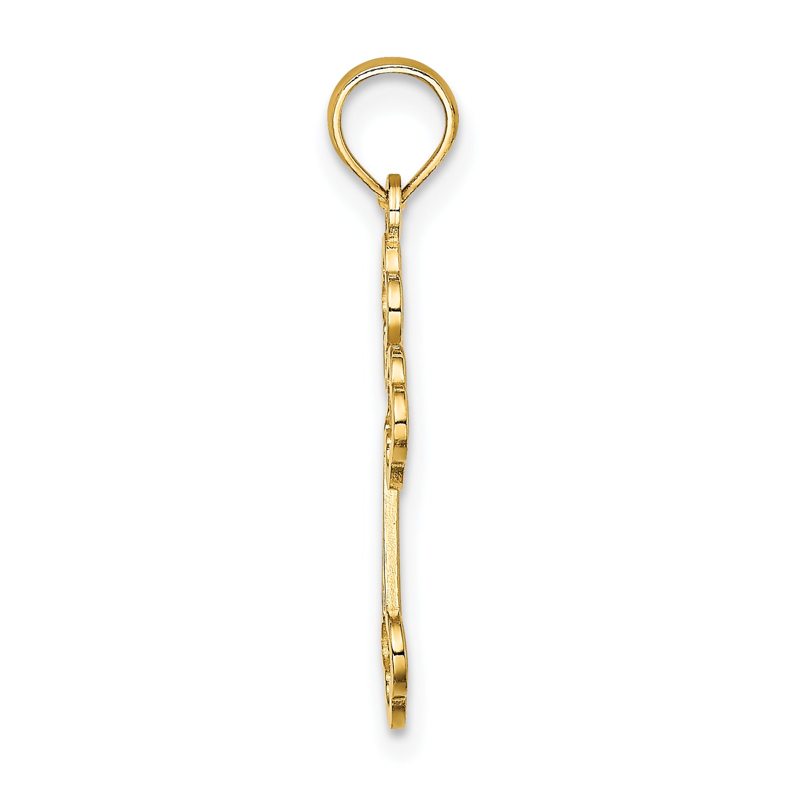 14K Lace Center Budded Cross Charm