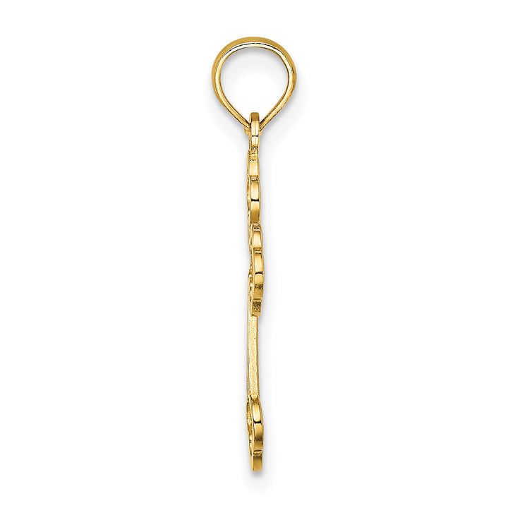 14K Lace Center Budded Cross Charm