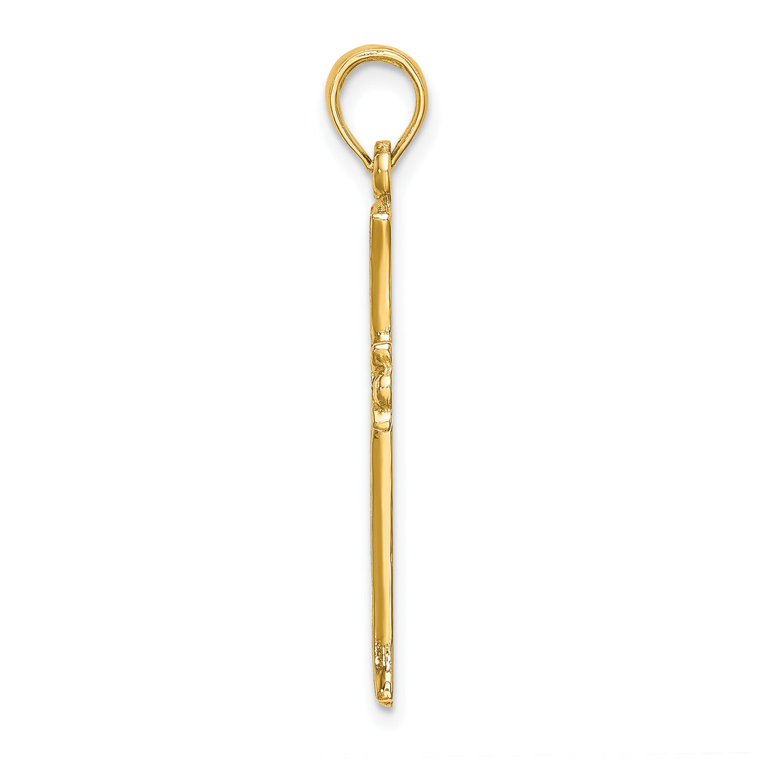 14K Cross W/Starburst Center Charm
