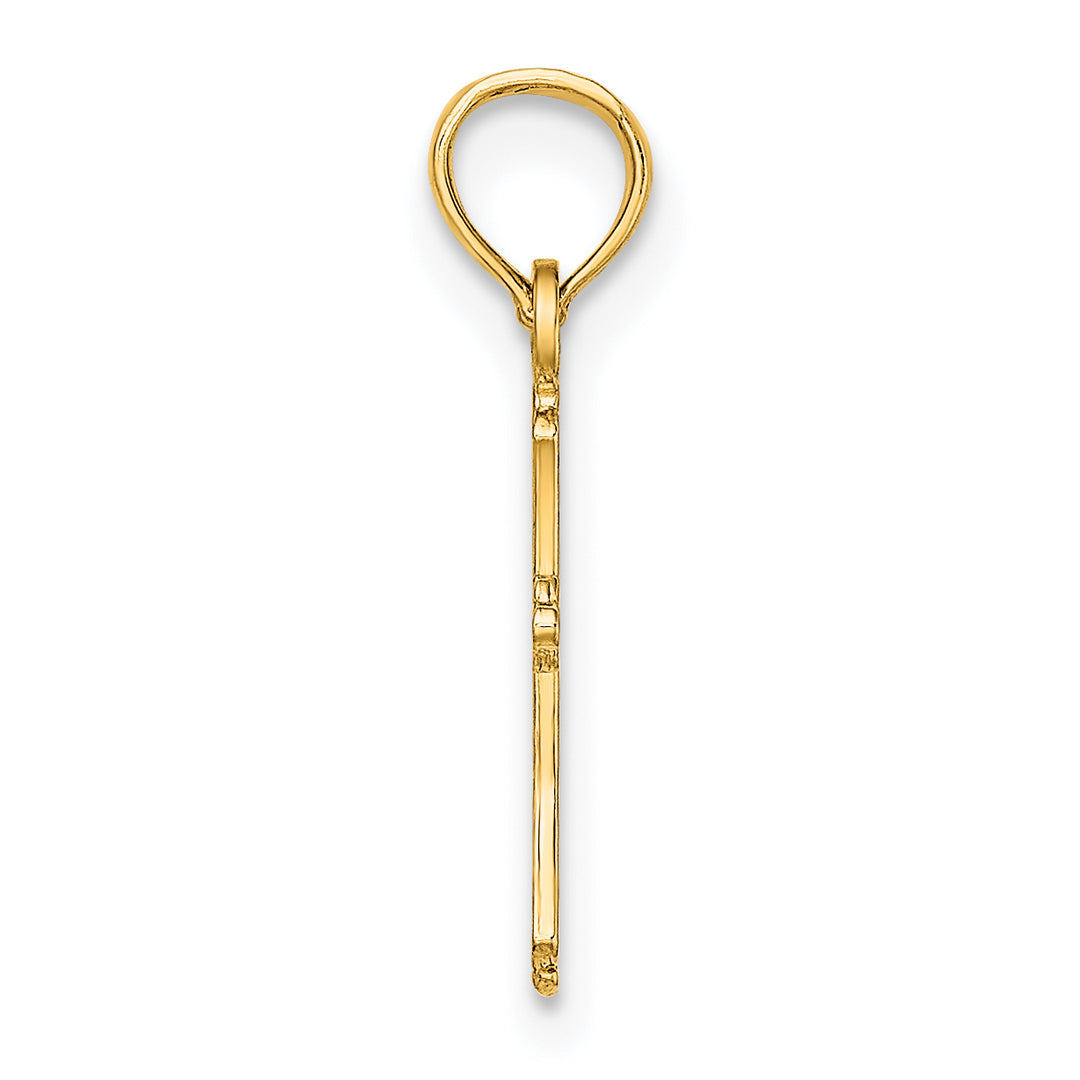 14K Textured Mini Cross Charm