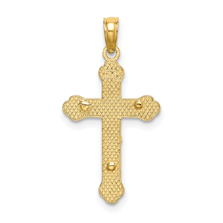 14K Inri Crucifix W/ Scroll Tips Charm
