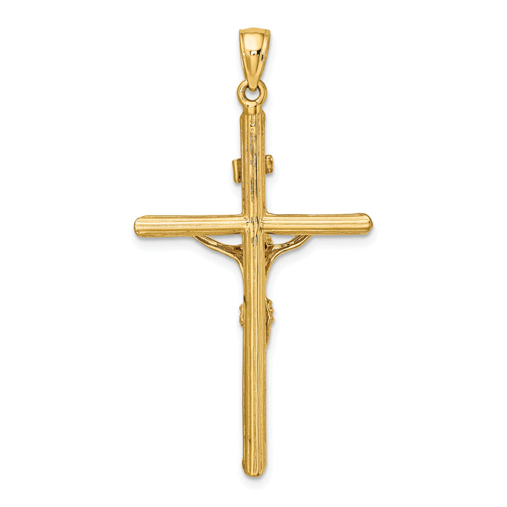 14K Textured Crucifix Charm