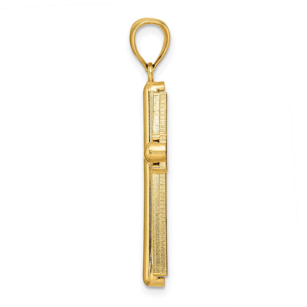 14k Beveled Cross Pendant