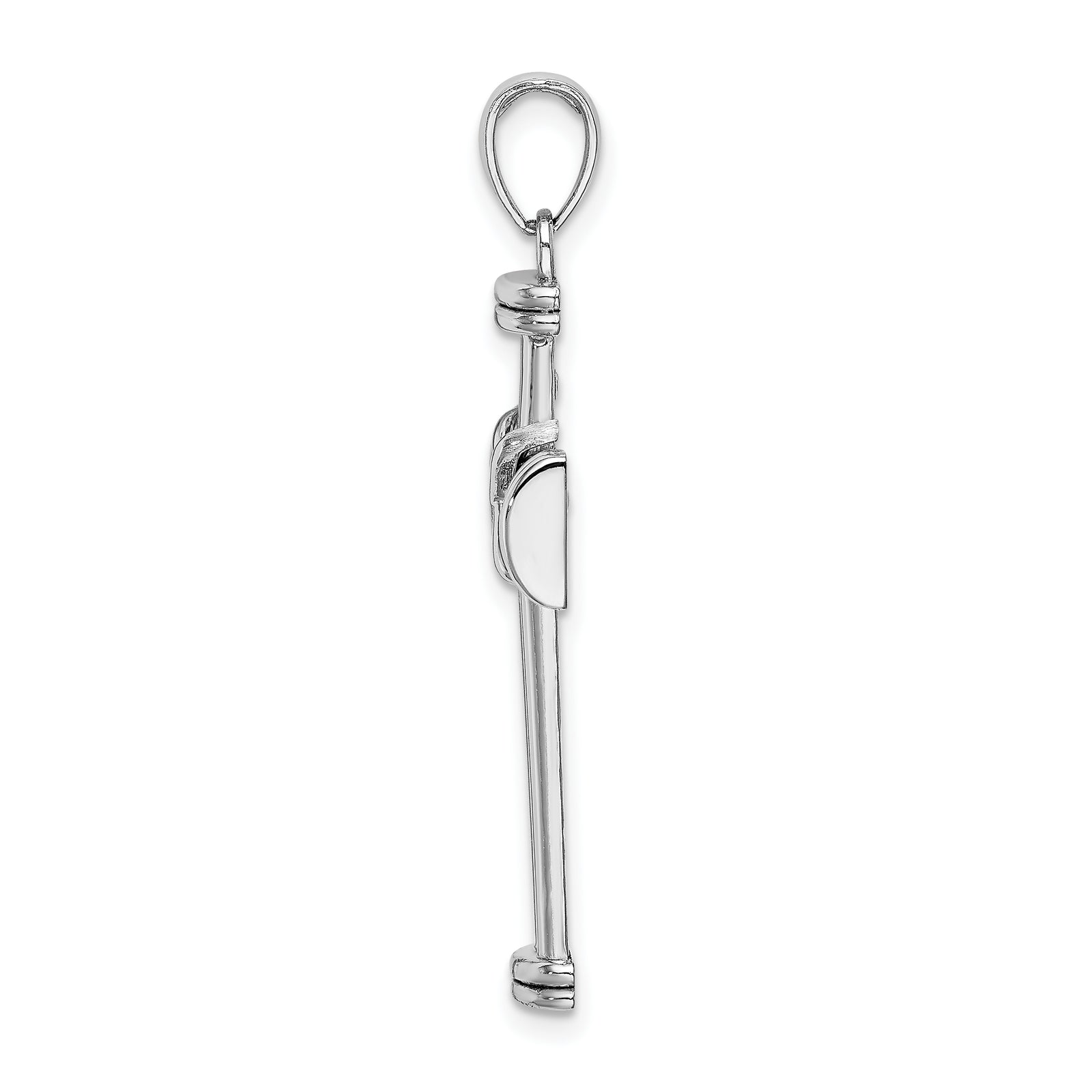 14k White Gold Polished Cross Pendant