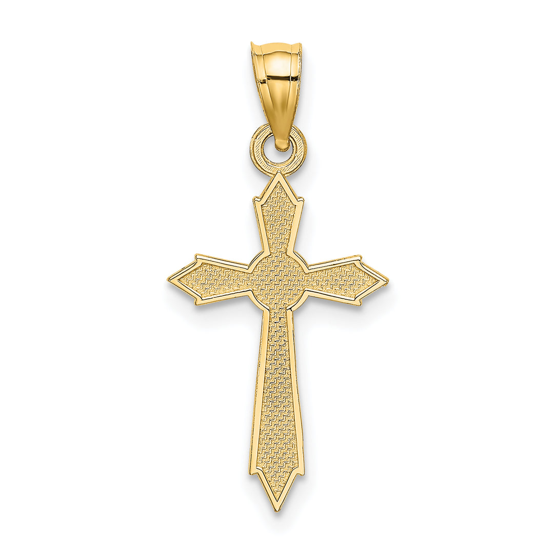 14K w/ Engraved Edges Cross Charm
