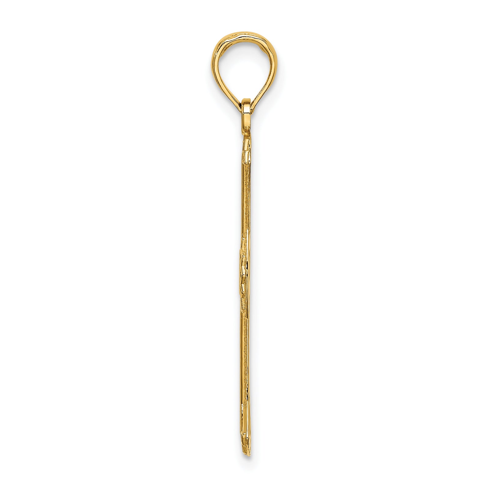 14K Textured and Cut-Out Cross Charm