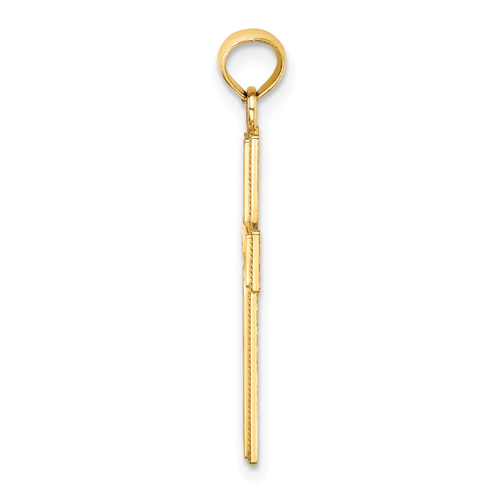 14K Filigree Beaded Outline Cross Charm