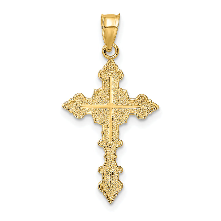 14K Crucifix W/ Fancy Edges Charm
