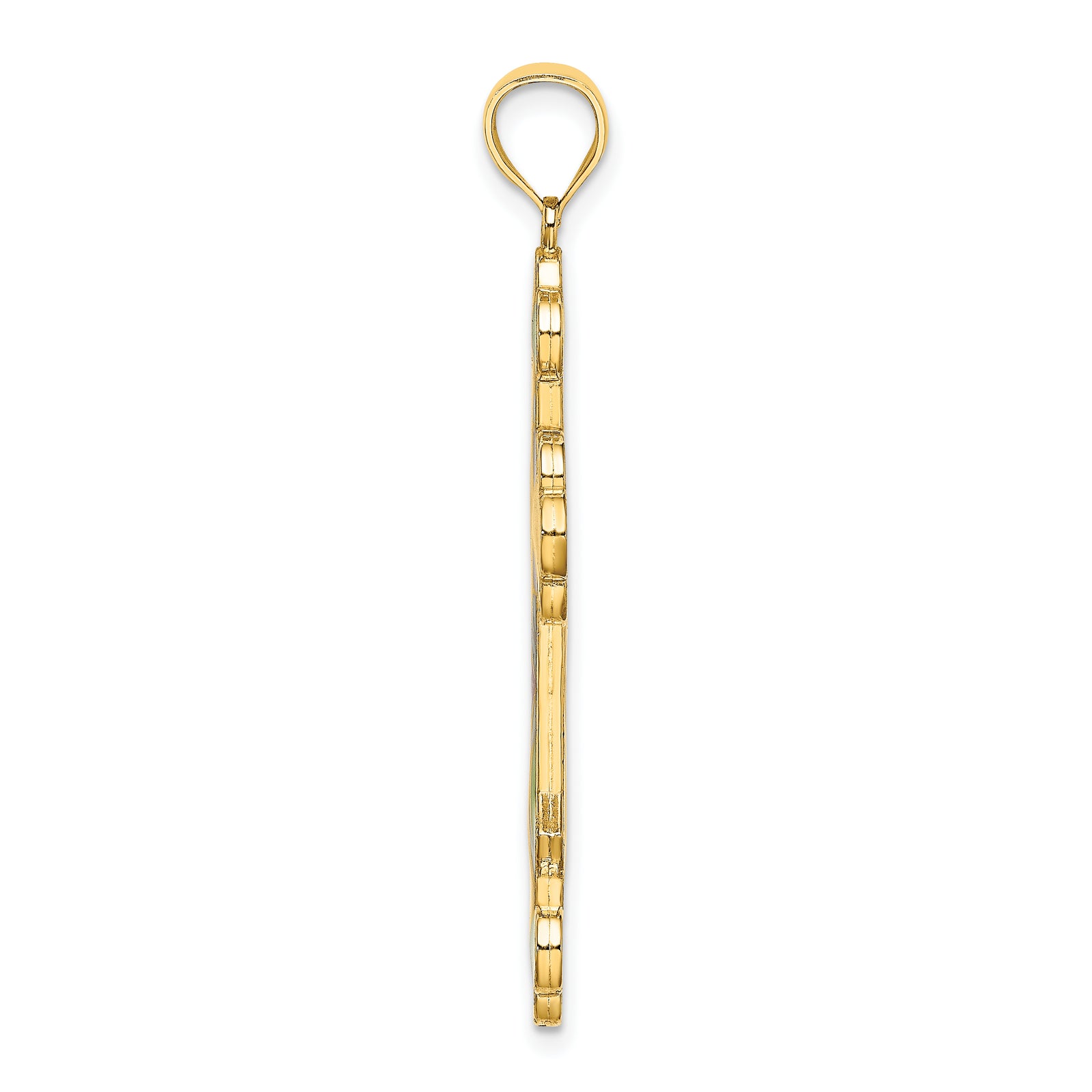 14K Multi Color Enameled Cross Charm
