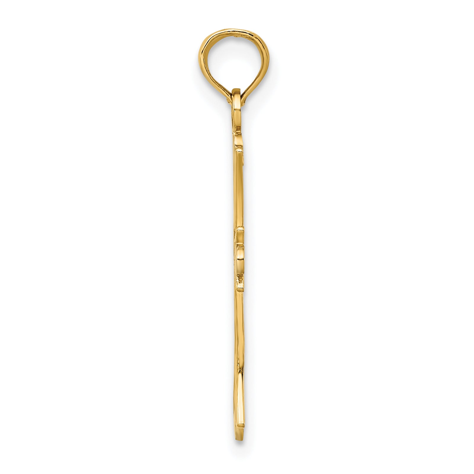 14K W/ Rhodium Textured Cross Charm