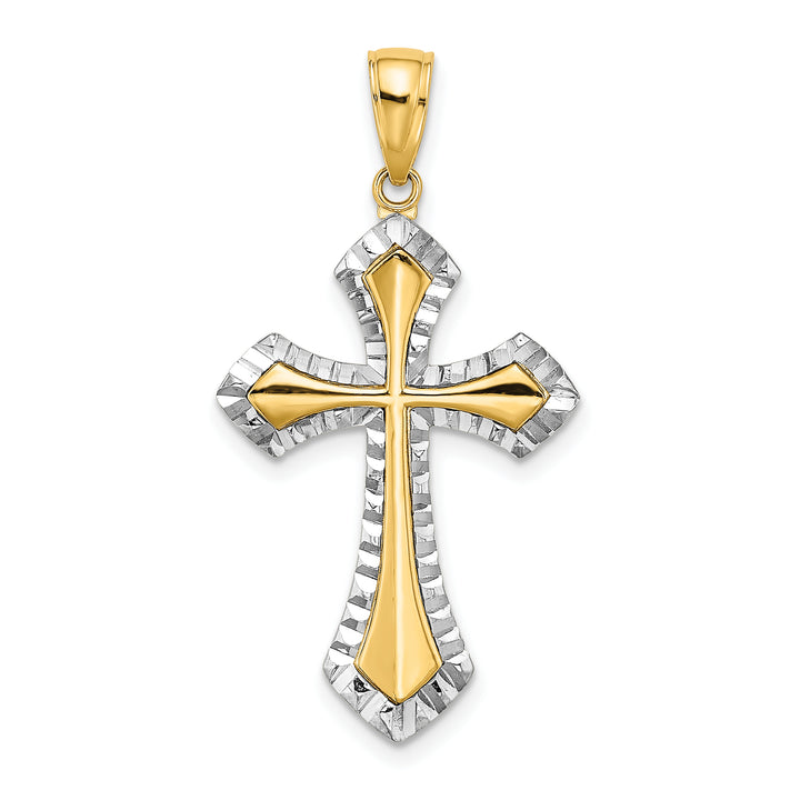 14K w/ Rhodium and D/C Reversible Cross Charm