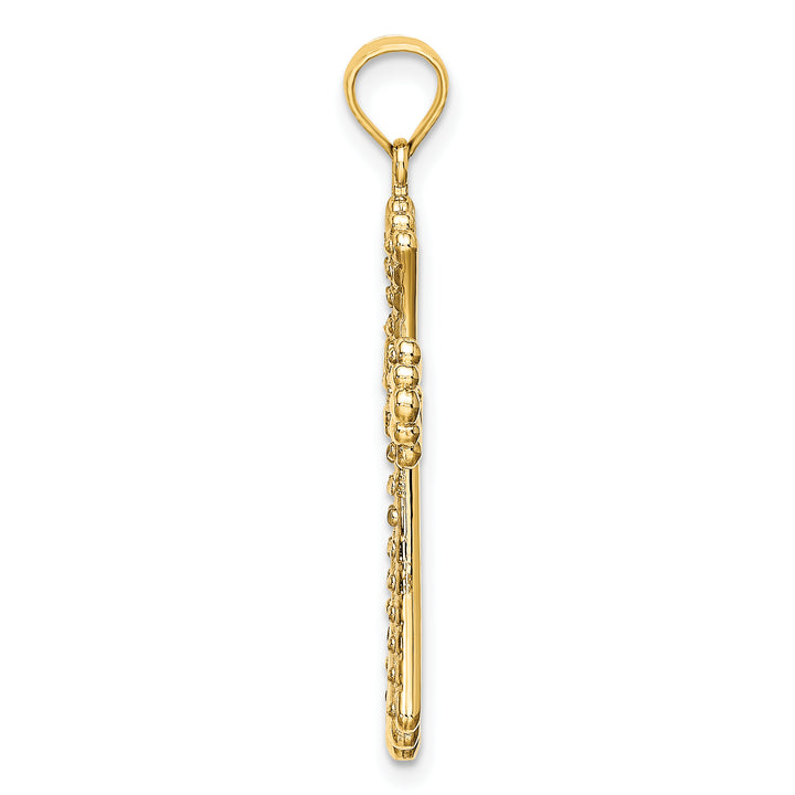 14K w/Rhodium and D/C Reversible Cross Charm