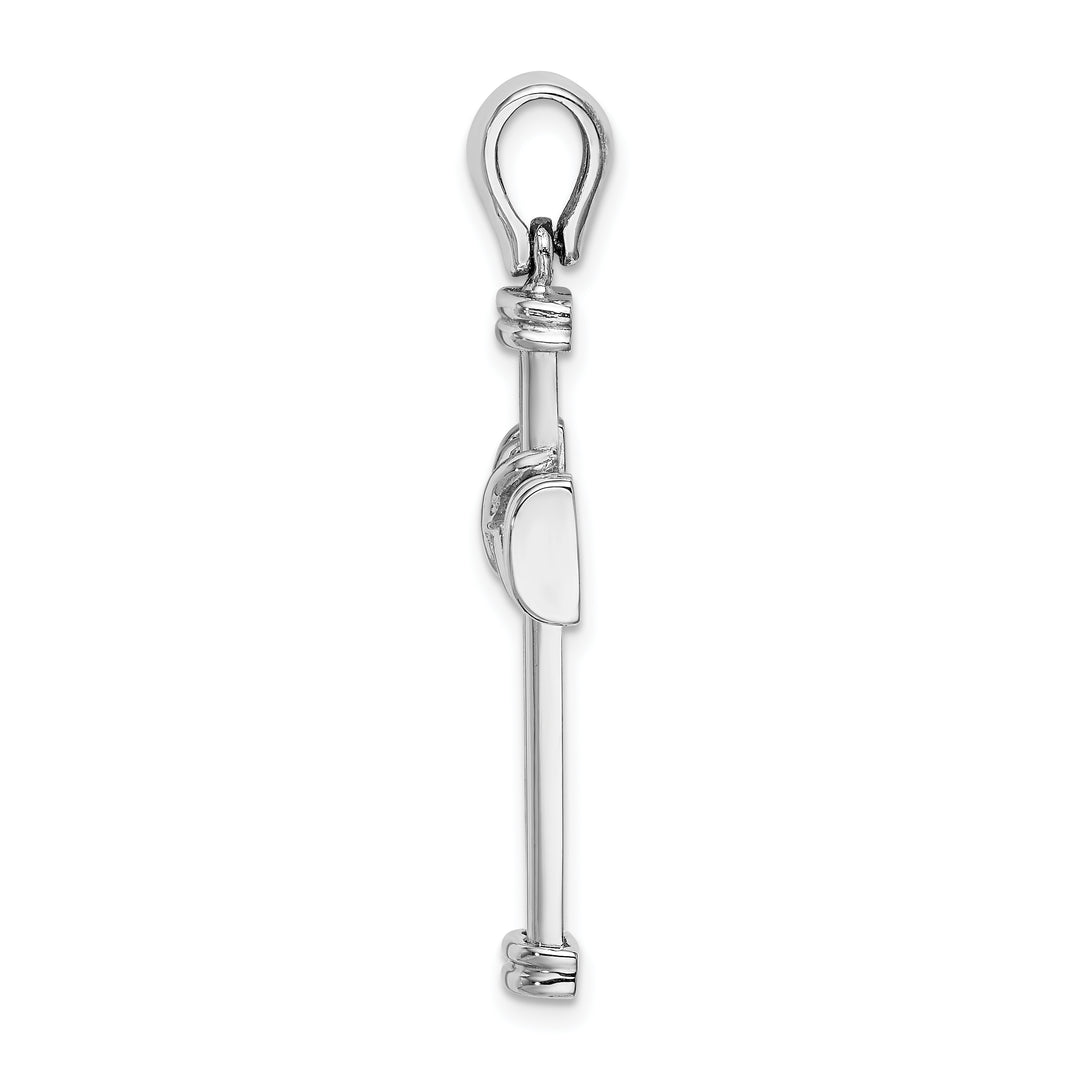 14k White Gold w/ X In Center Of Cross Charm