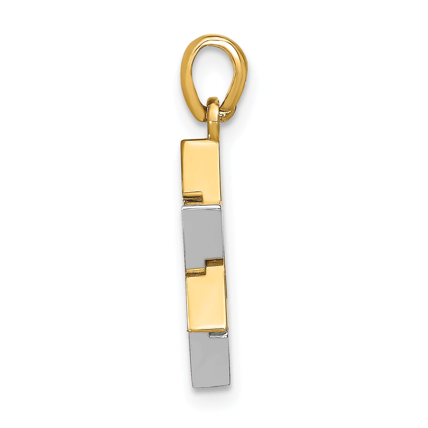 14K Two-Tone Star Of David Charm