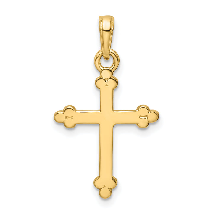 14K w/Rhodium D/C Cross Pendant