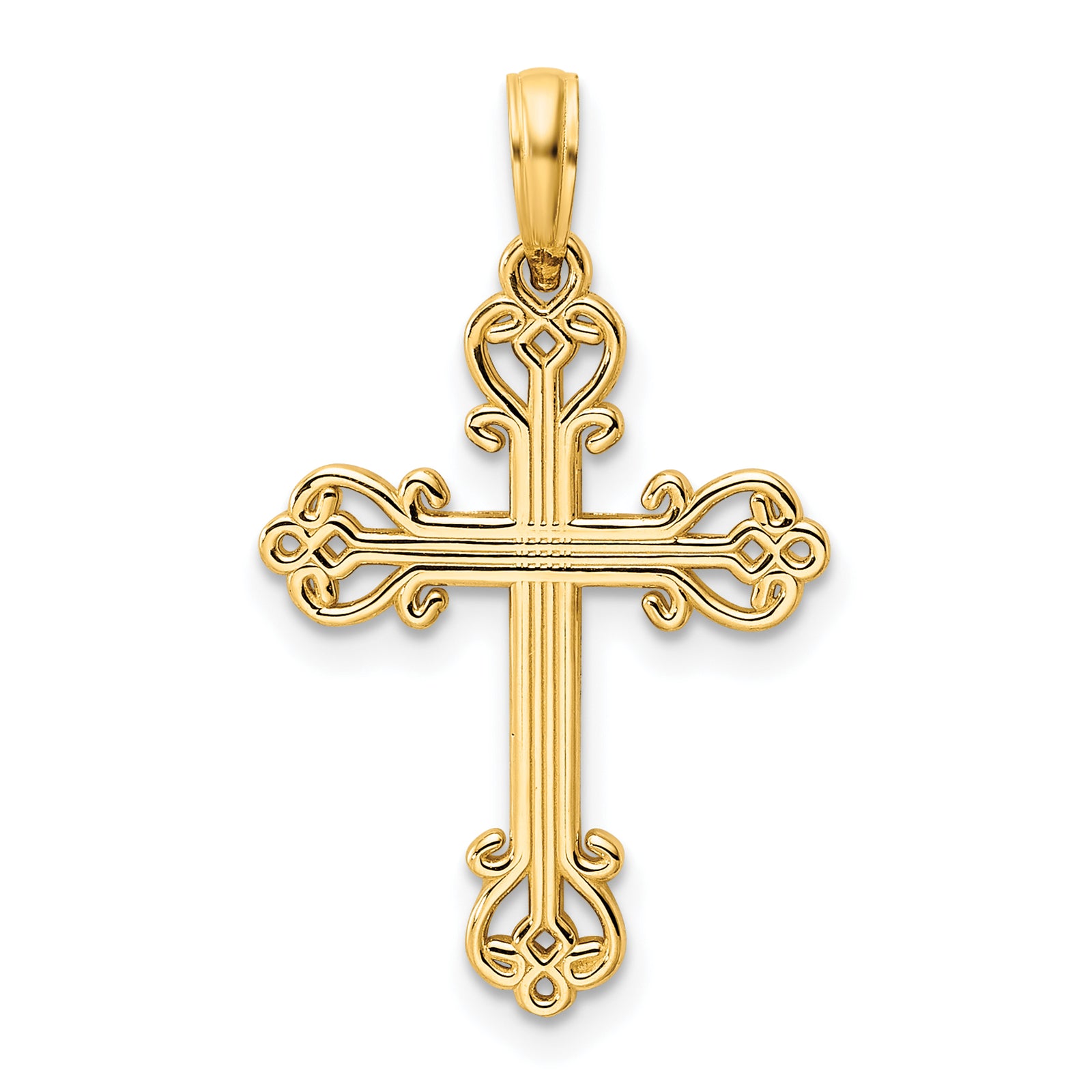 14K Polished Cross Pendant