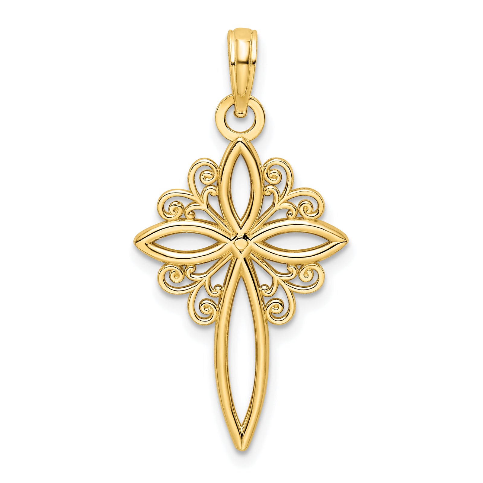 14K Polished Cross Pendant