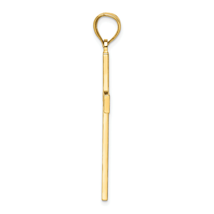 14K Polished Beaded Cross Pendant