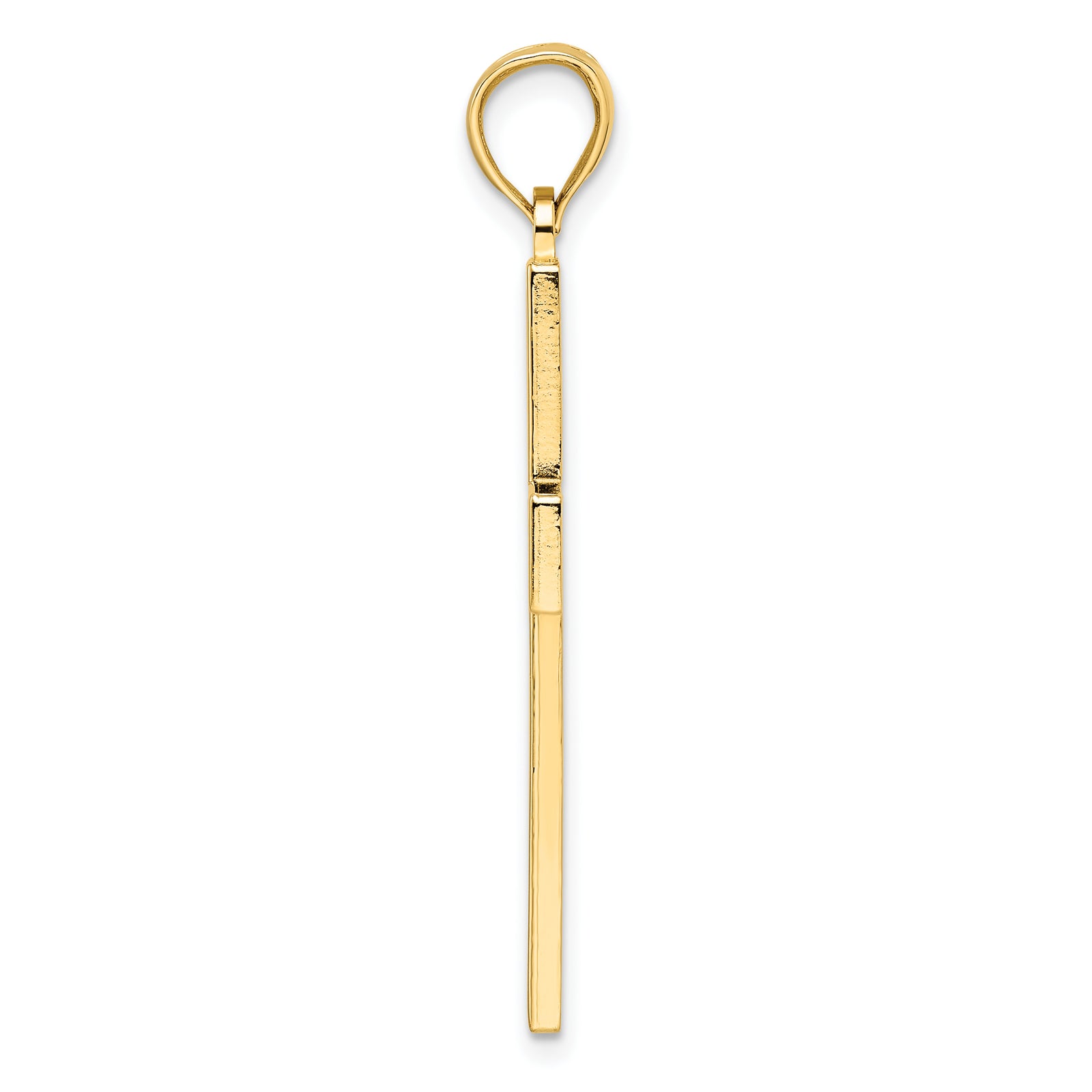 14k Beaded & Polished Double Cross Pendant