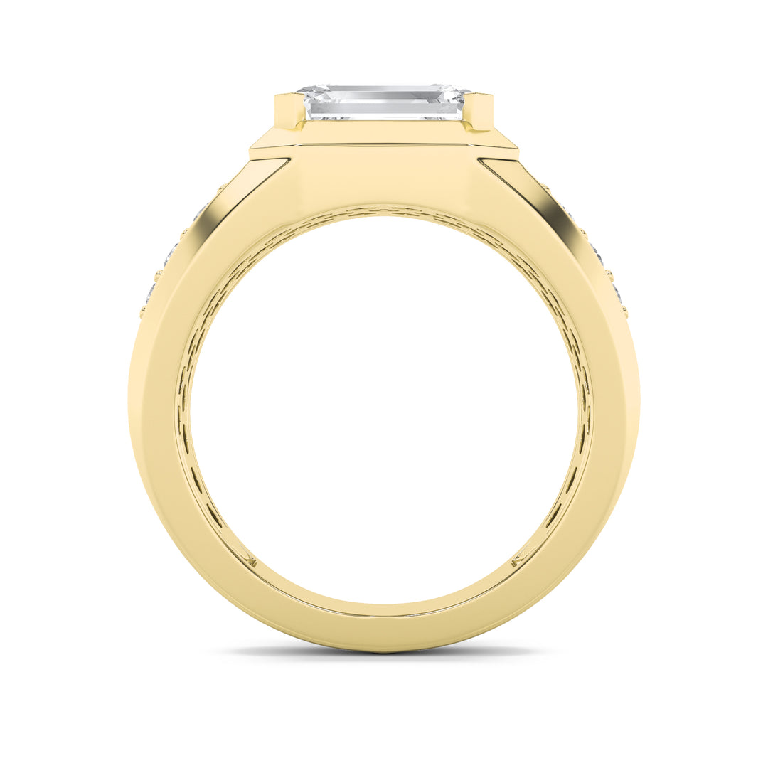 3.25Cttw Emerald Shaped Lab Grown Diamond (F/VS) Ring in 14K Gold
