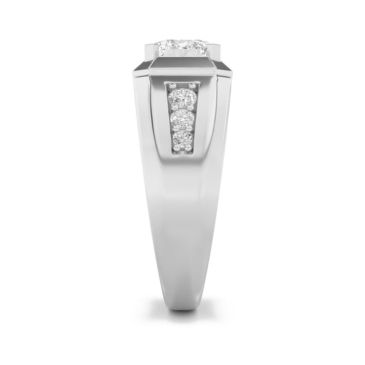 3.5Cttw Emerald Shaped Lab Grown Diamond (G/VS) Mens Ring in 14K Gold