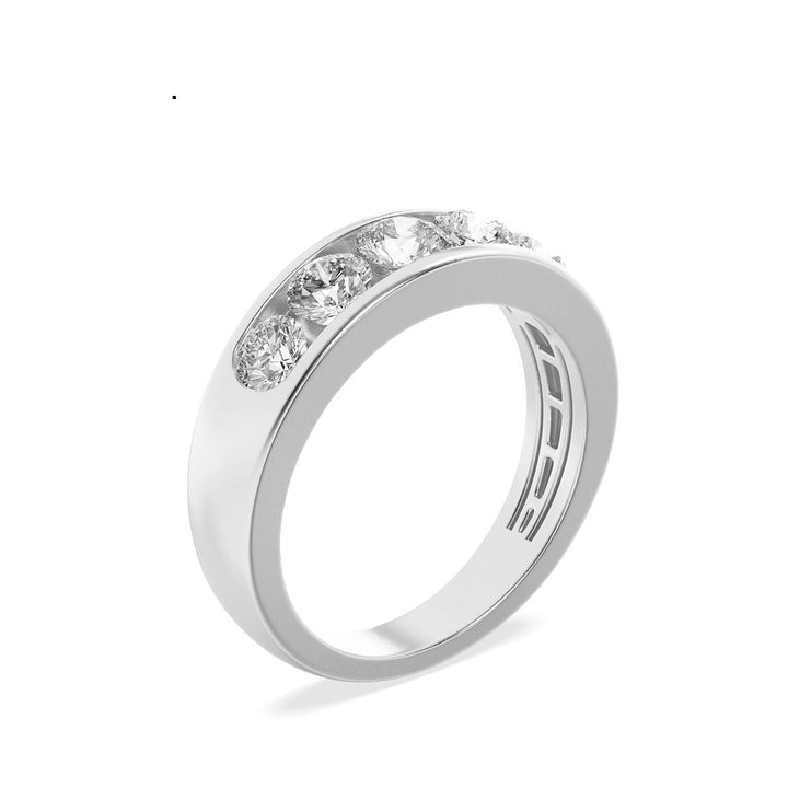 2Cttw Round Shaped Lab Grown Diamond (F/VS) Mens Ring in 14K Gold