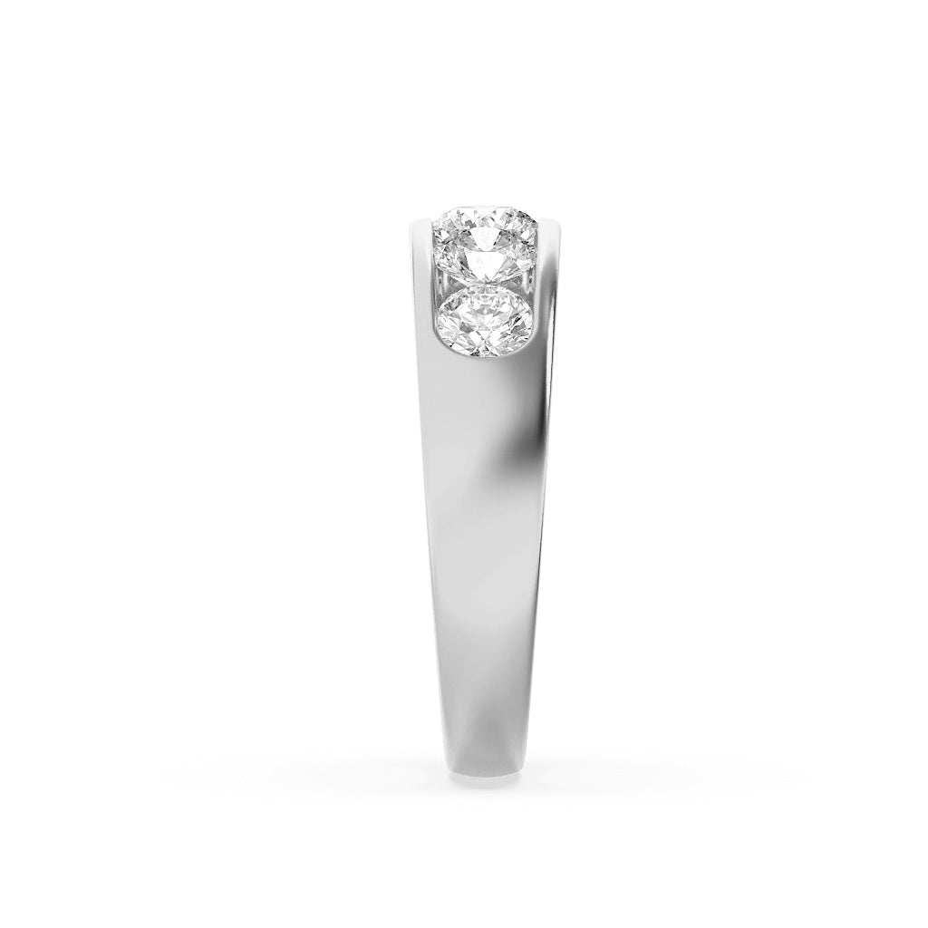 2Cttw Round Shaped Lab Grown Diamond (G/VS) Mens Ring in 14K Gold