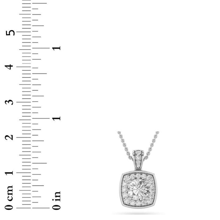 0.75Cttw Round Shaped Lab Grown Diamond (F/VS) Halo Pendant in 14K Gold